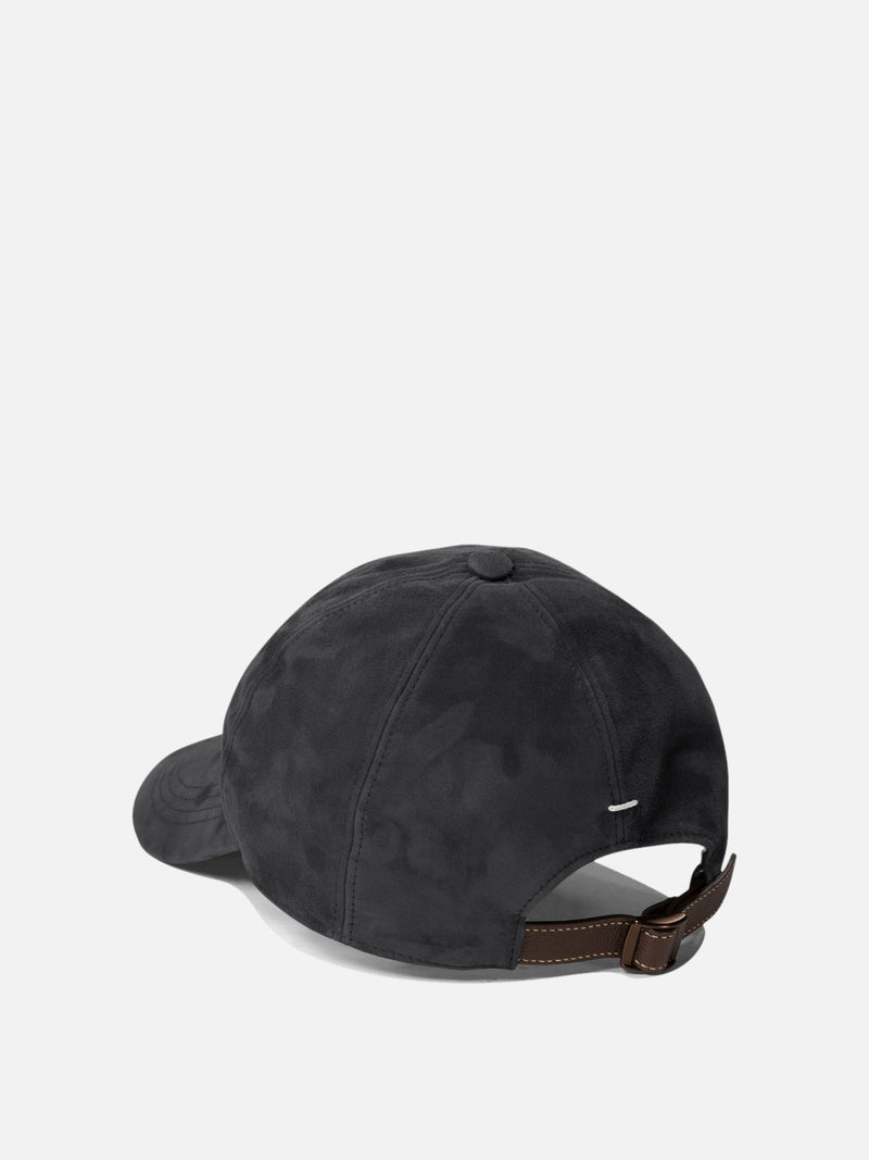 Vietti Brunello Cucinelli Cappello da baseball in camoscio leggero con logo ricamato Online