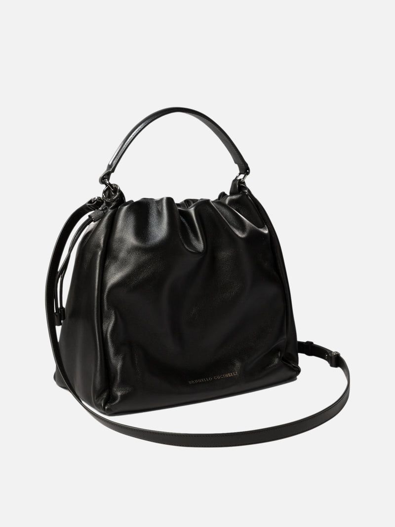 Vietti Brunello Cucinelli Borsa bucket in pelle Soft con monile Sconto
