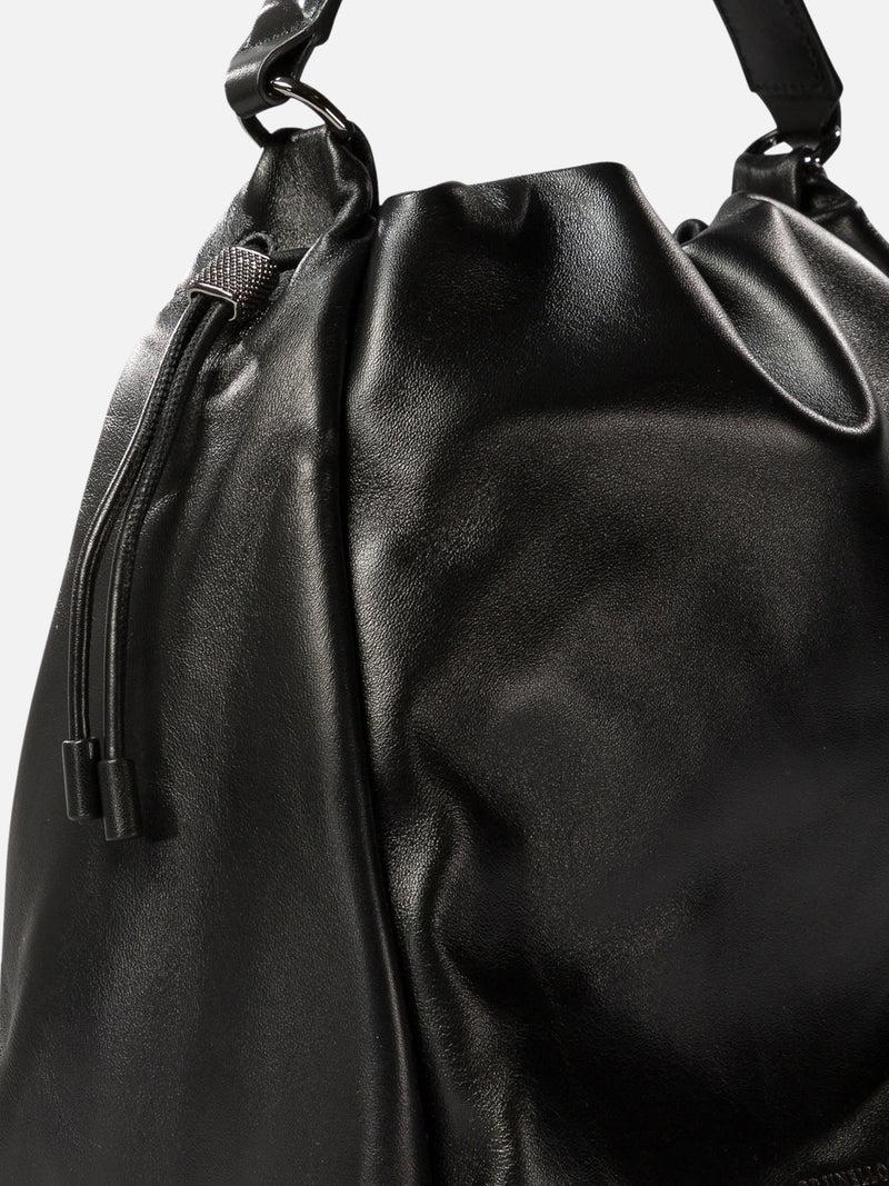 Vietti Brunello Cucinelli Borsa bucket in pelle Soft con monile Sconto