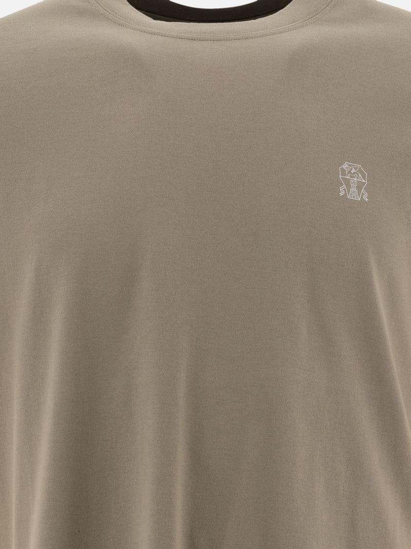 Vietti Brunello Cucinelli T-shirt in jersey con logo Consegna Veloce