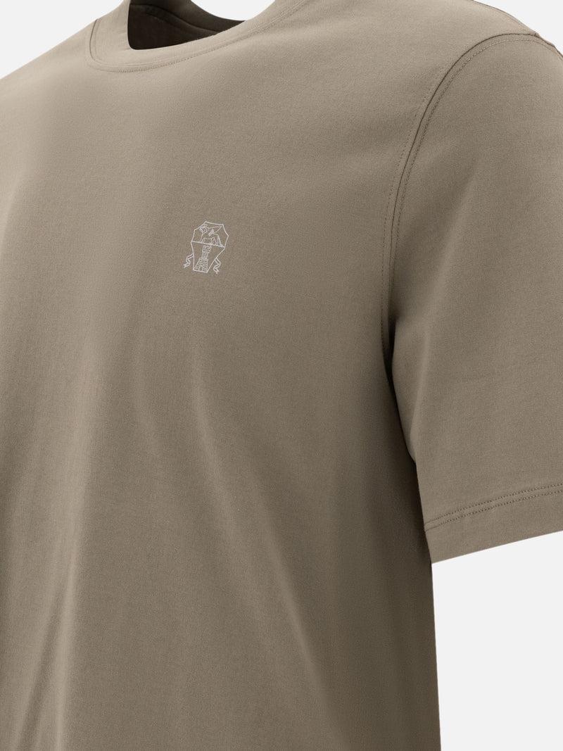 Vietti Brunello Cucinelli T-shirt in jersey con logo Consegna Veloce