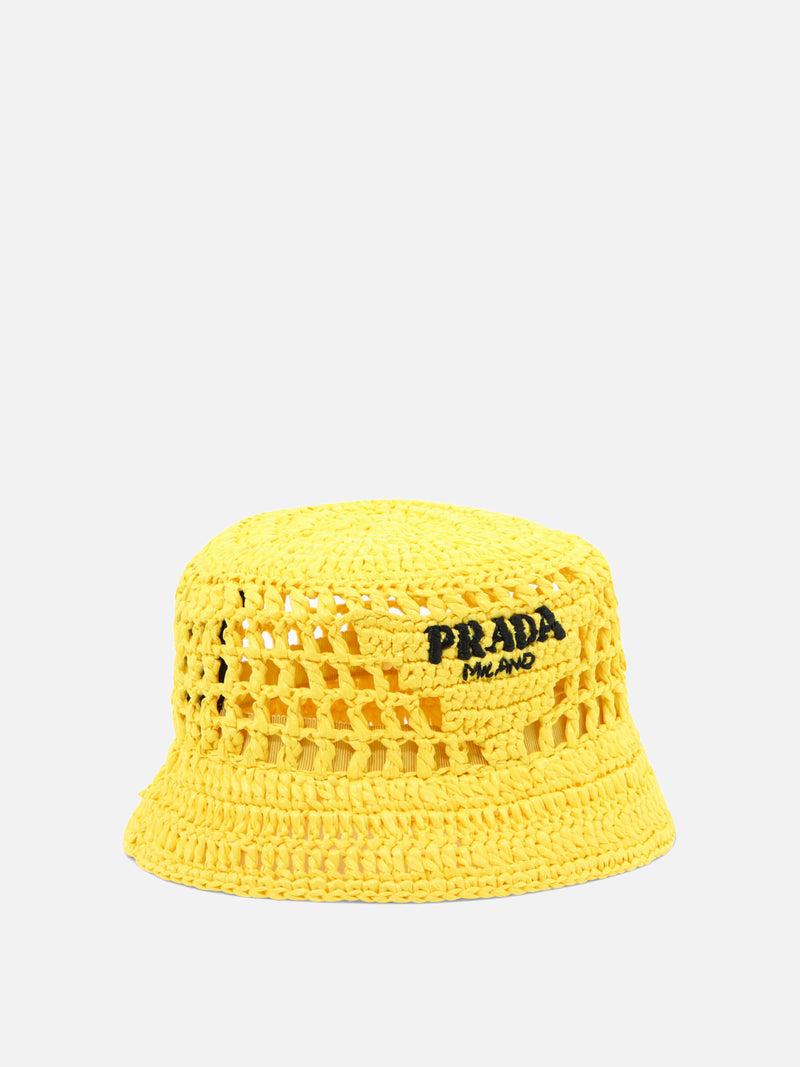 Vietti Prada Cappello da pescatore in rafia Offerta