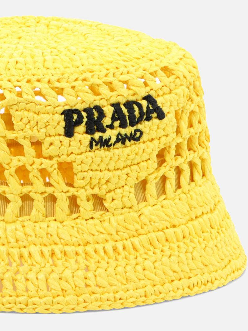 Vietti Prada Cappello da pescatore in rafia Offerta
