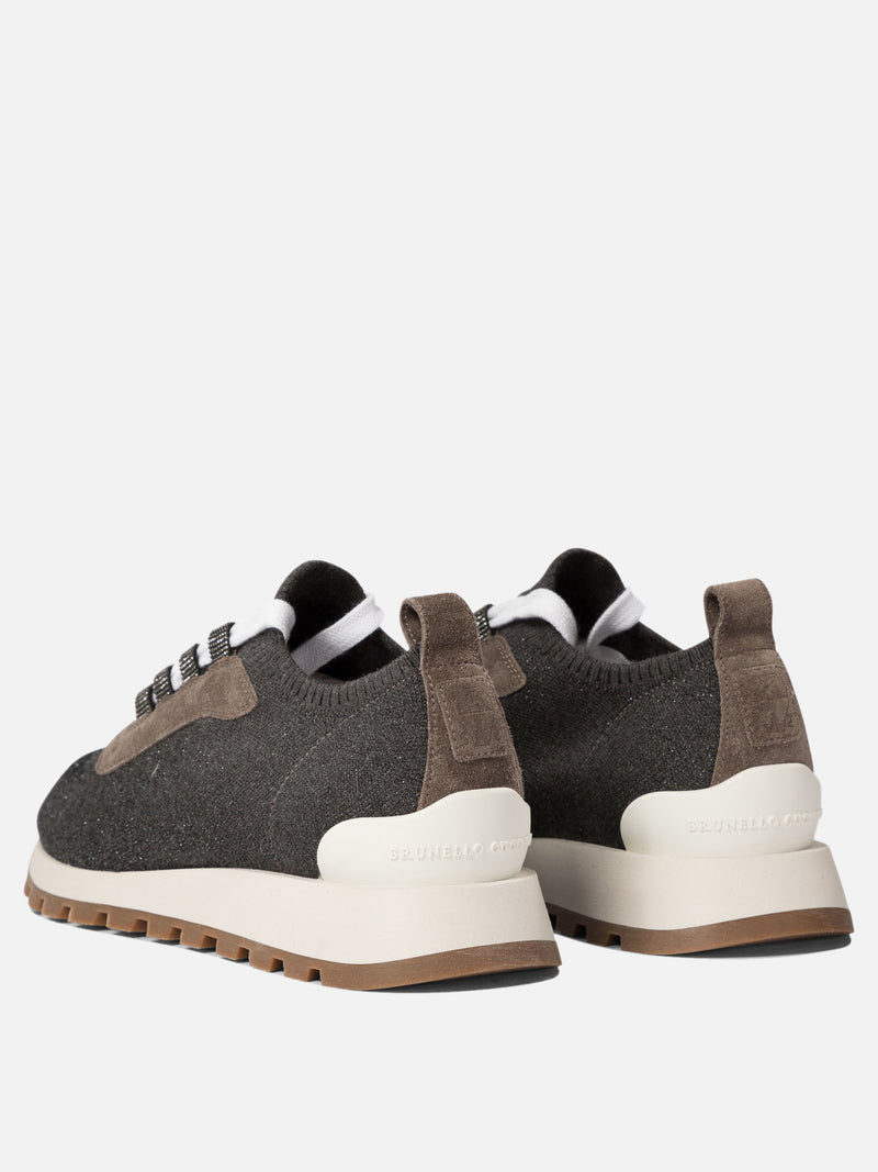 Vietti Brunello Cucinelli Sneaker "Sparkling Precious Eyelets" Nuova