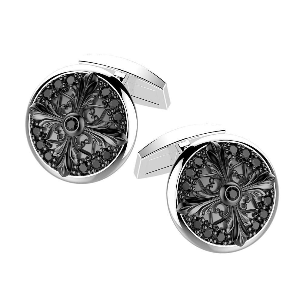 Zancan Gemelli Zancan circolari in argento brubito e pietre nere