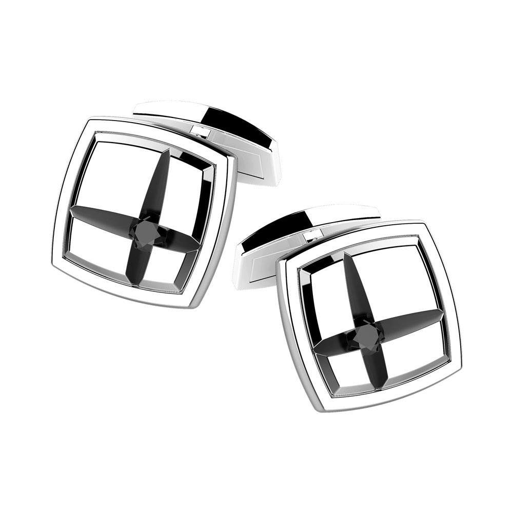 Zancan Gemelli Zancan in argento con pietra nera
