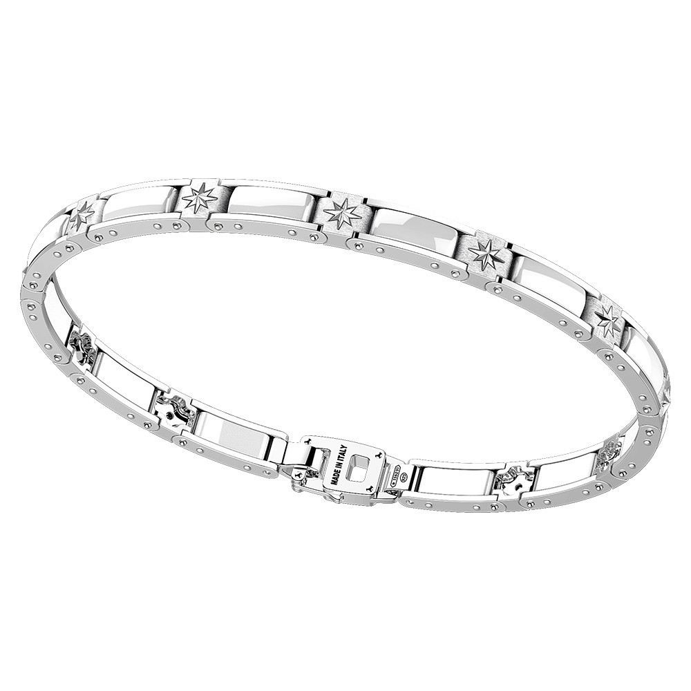 Zancan Bracciale Zancan in argento e ceramica con rose dei venti