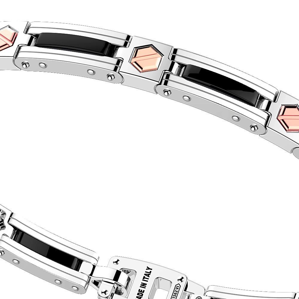 Zancan Bracciale Zancan in argento e ceramica con viti in oro rosa Consegna Veloce