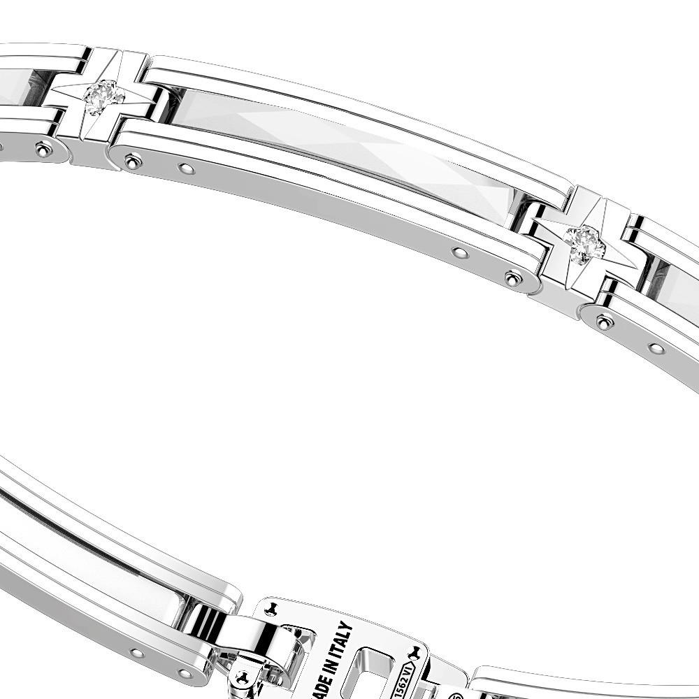 Zancan Bracciale Zancan in argento e ceramica con pietre Sottocosto