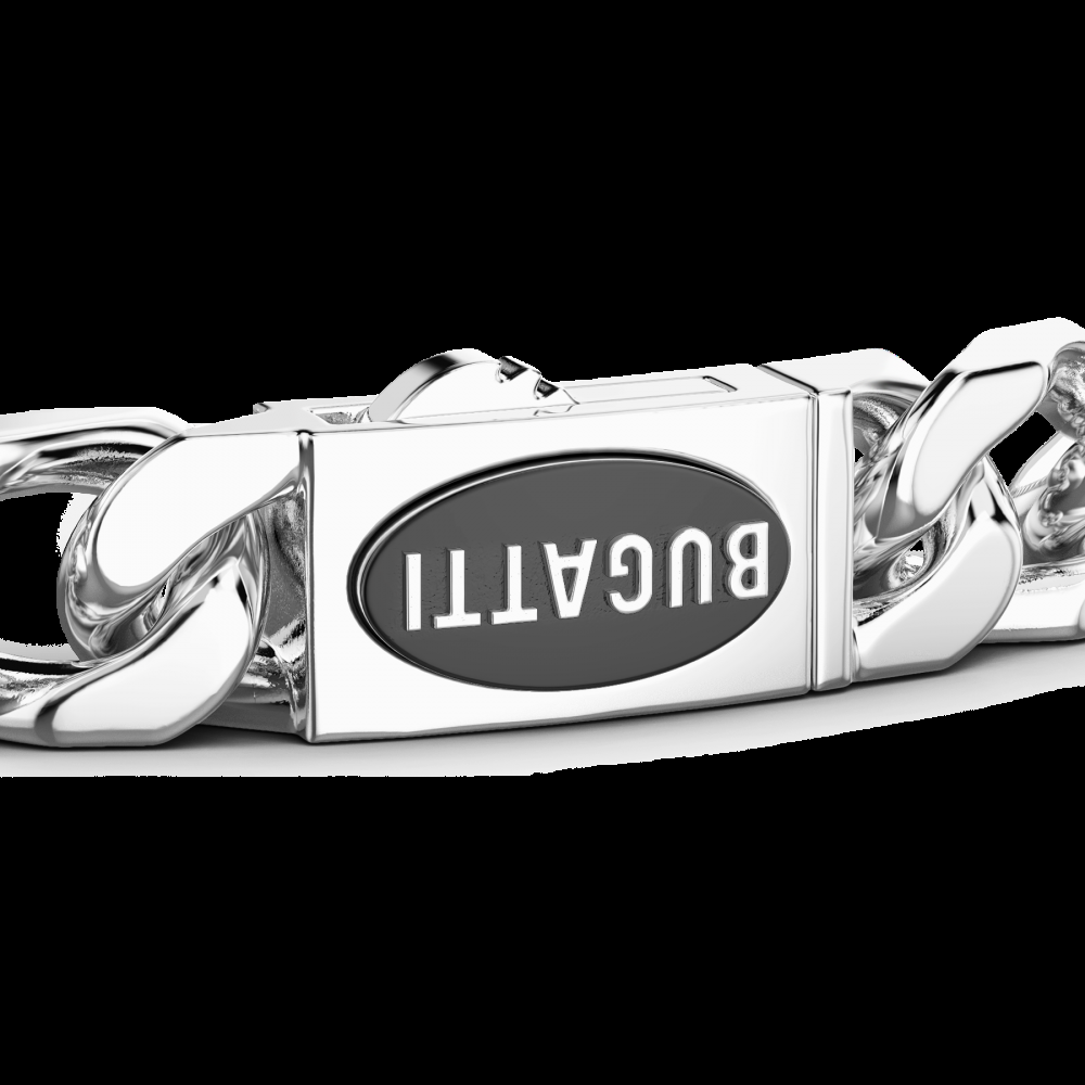 Zancan Bracciale Bugatti groumette in argento 925 con targa centrale Sconto