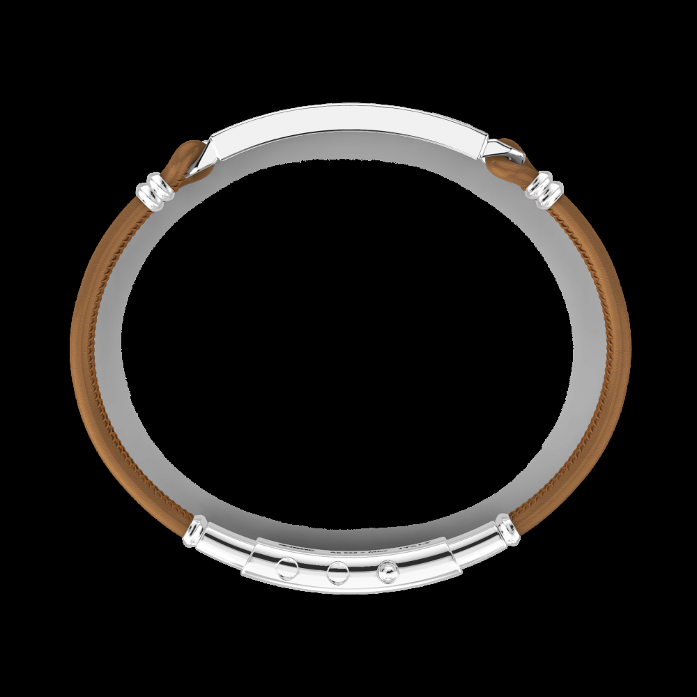Zancan Bracciale Bugatti in pelle con targa centrale in argento Online