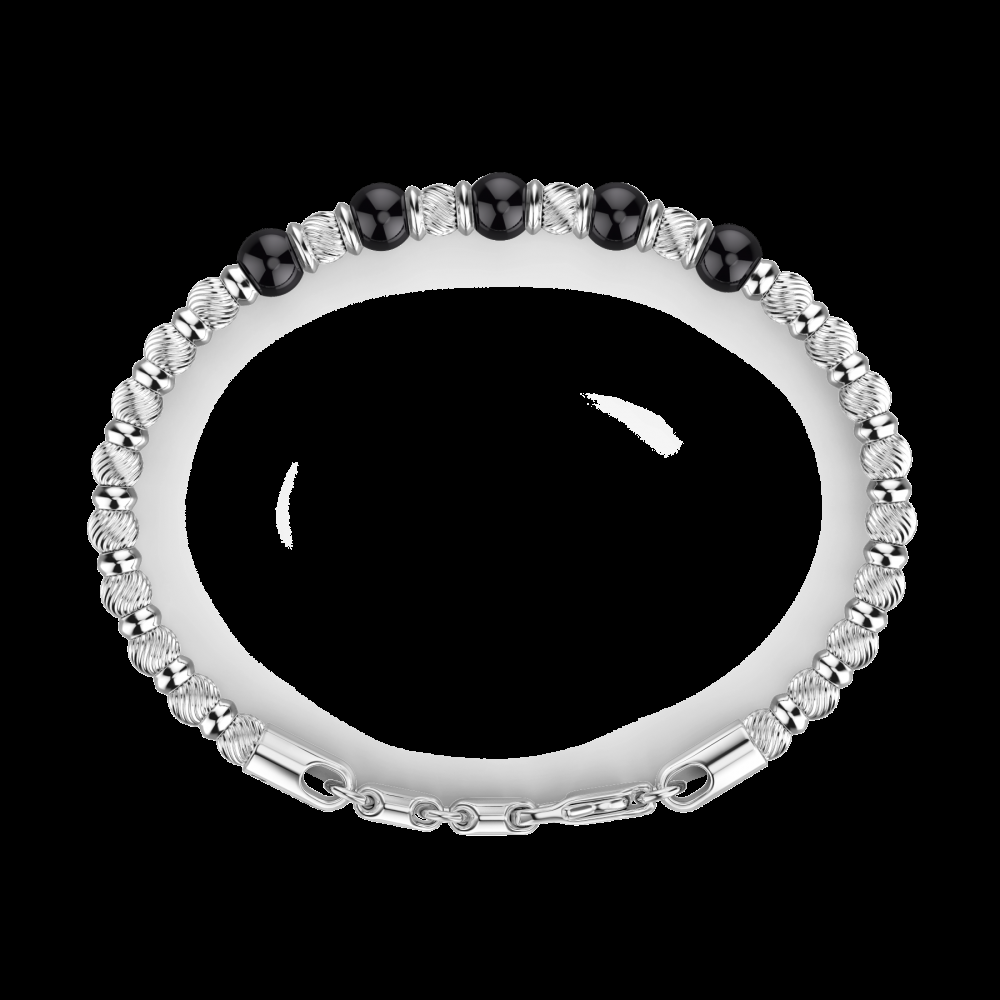 Zancan Bracciale Zancan morbido con sfere in argento e in pietre dure naturali Negozio