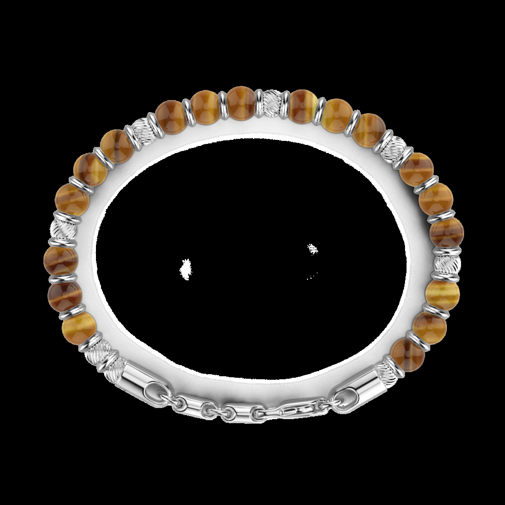 Zancan Bracciale Zancan morbido con sfere in argento e in pietre dure naturali Nuova