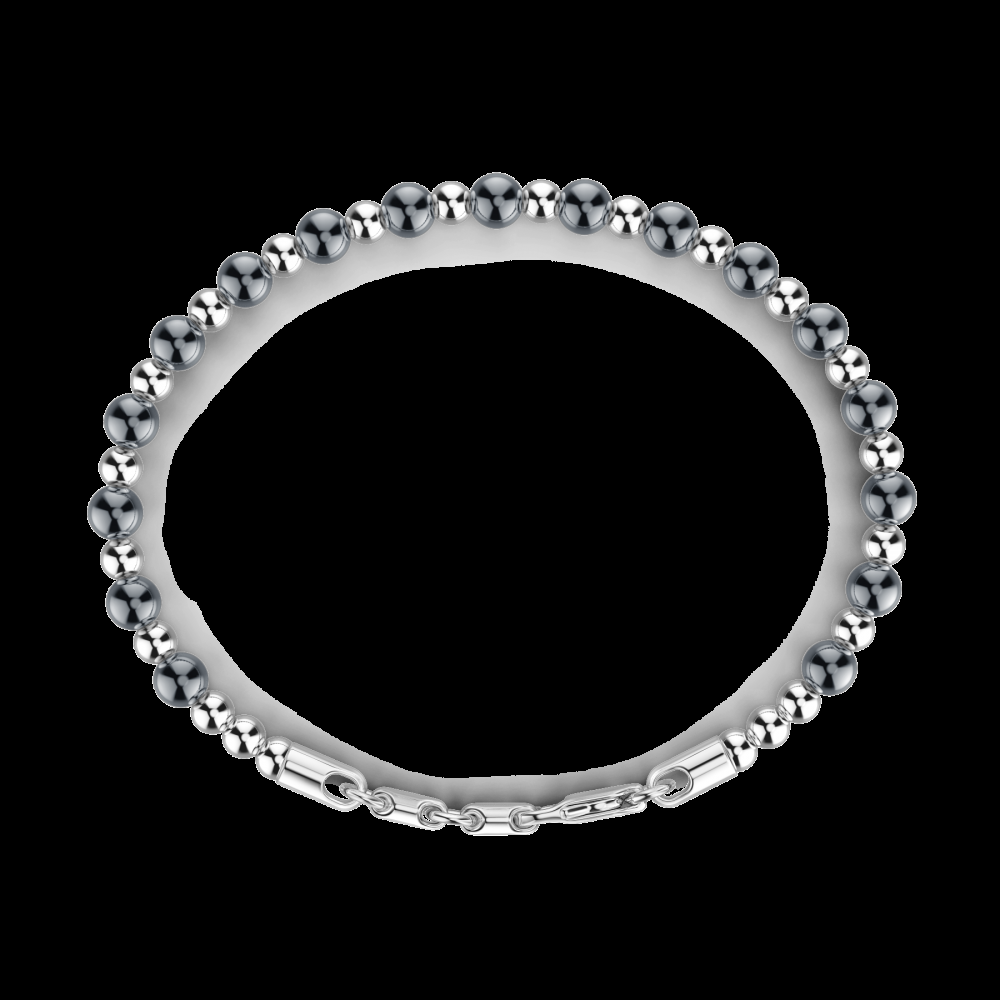 Zancan Bracciale Zancan morbido in argento a sfere In Linea