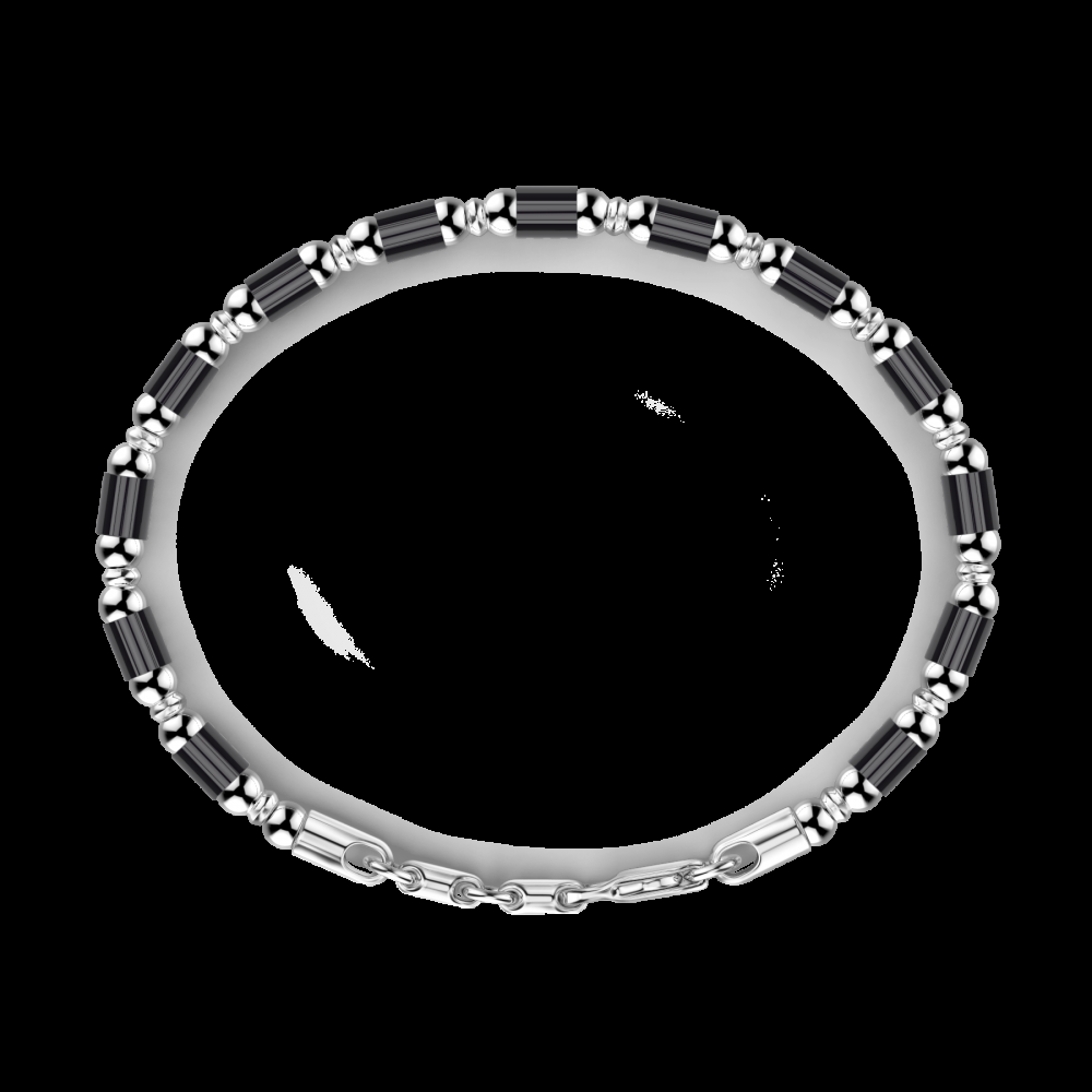 Zancan Bracciale Zancan morbido in argento a sfere ed elementi tubolari Vendita