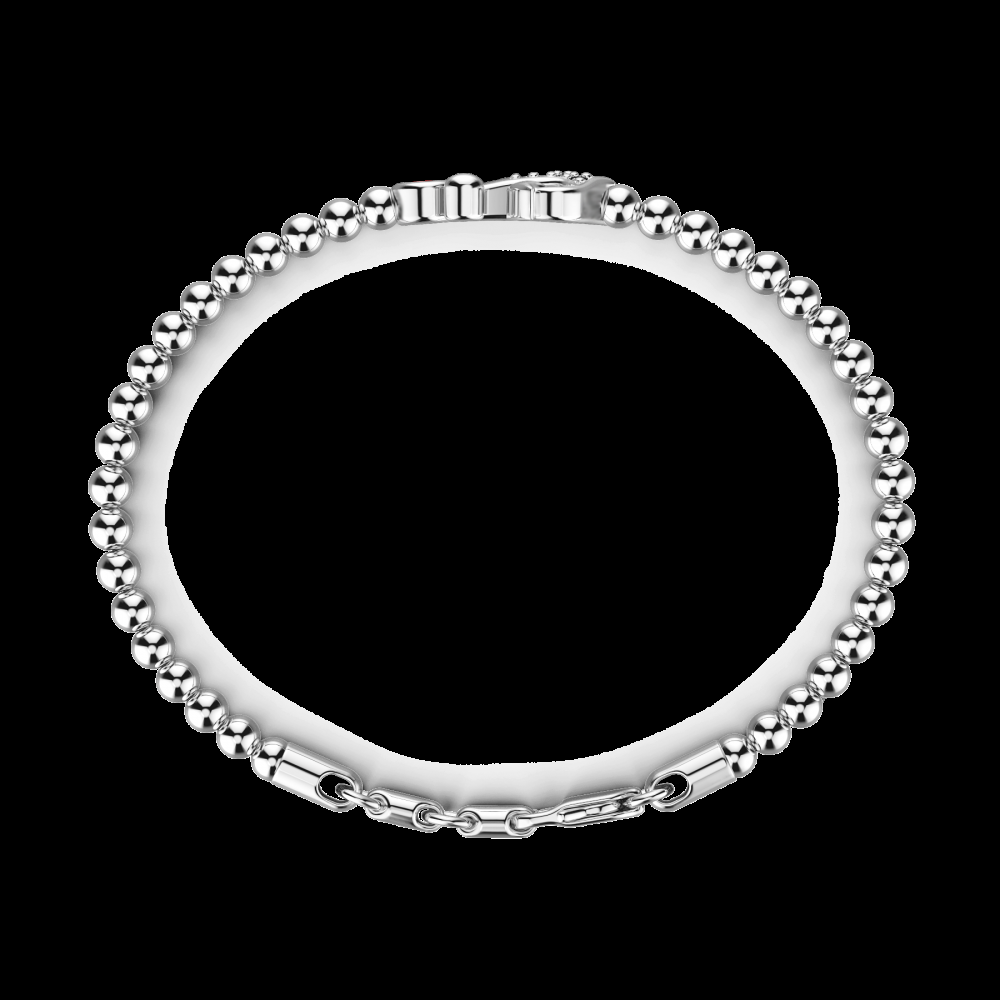Zancan Bracciale Zancan morbido con sfere in argento ancora e pietre Spedizione Gratuita
