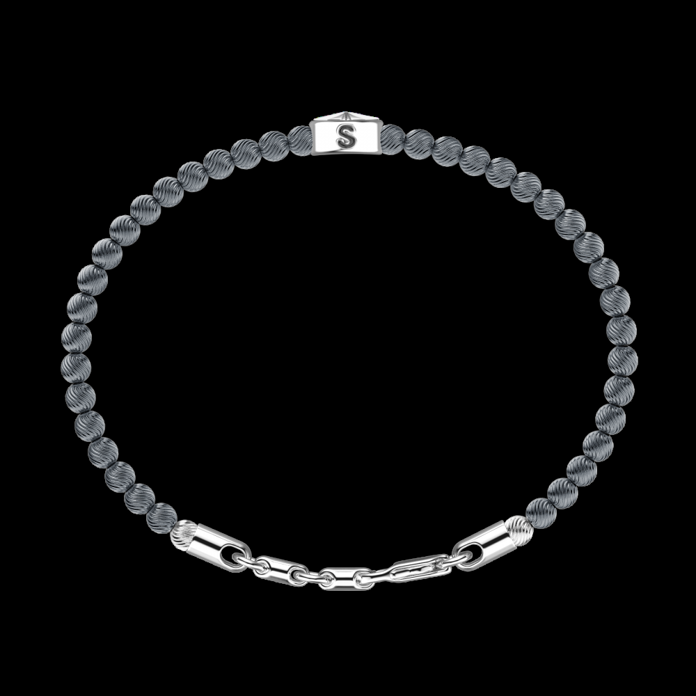 Zancan Bracciale Zancan morbido con sfere in argento e rosa dei venti Soddisfazione Garantita