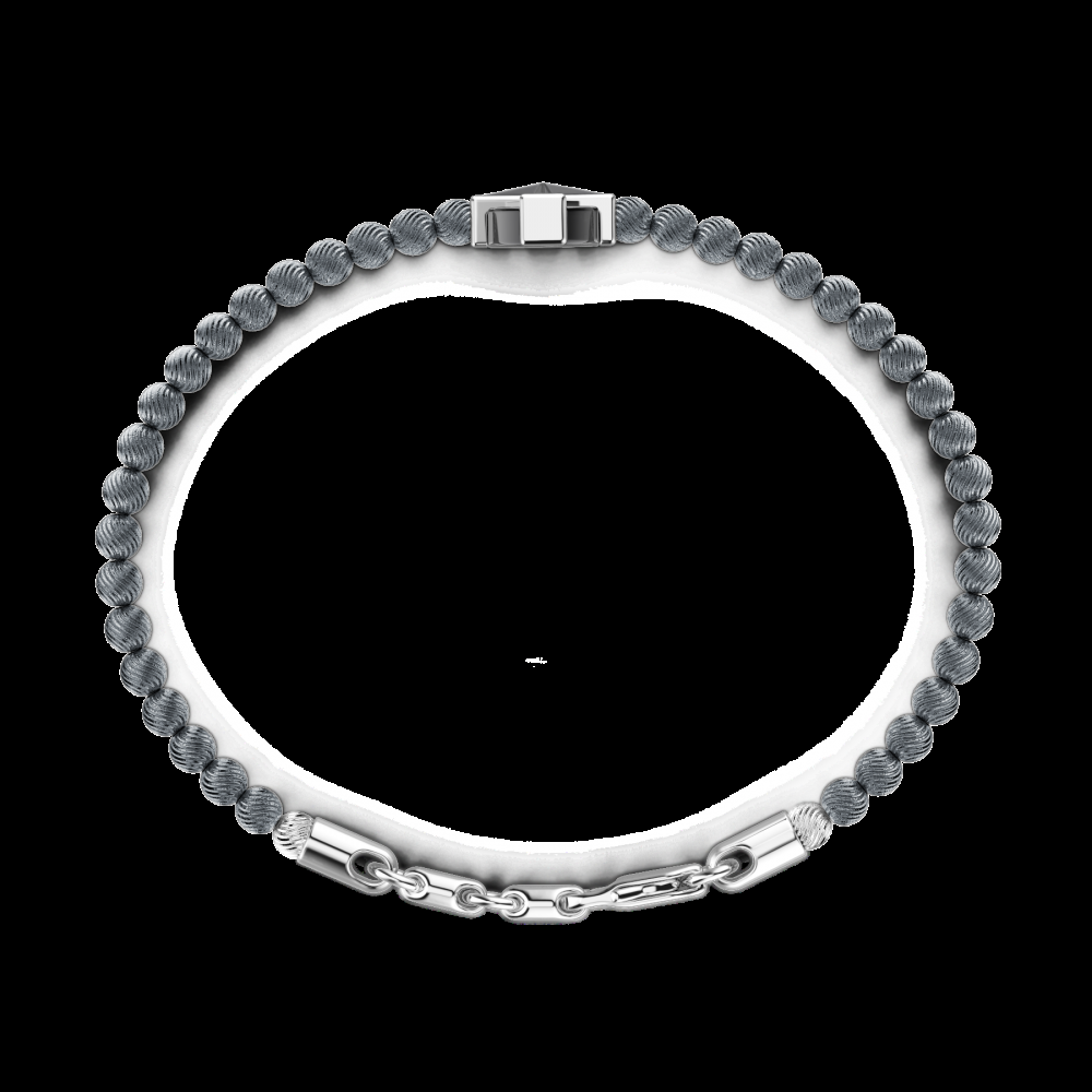 Zancan Bracciale Zancan morbido con sfere in argento e croce greca Negozi Online