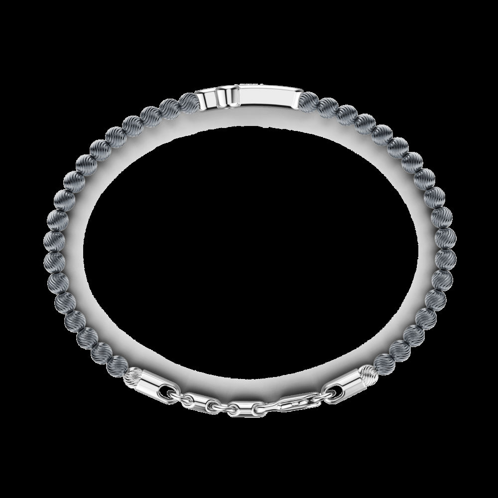 Zancan Bracciale Zancan morbido con sfere in argento e croce con pietre Consegna Veloce