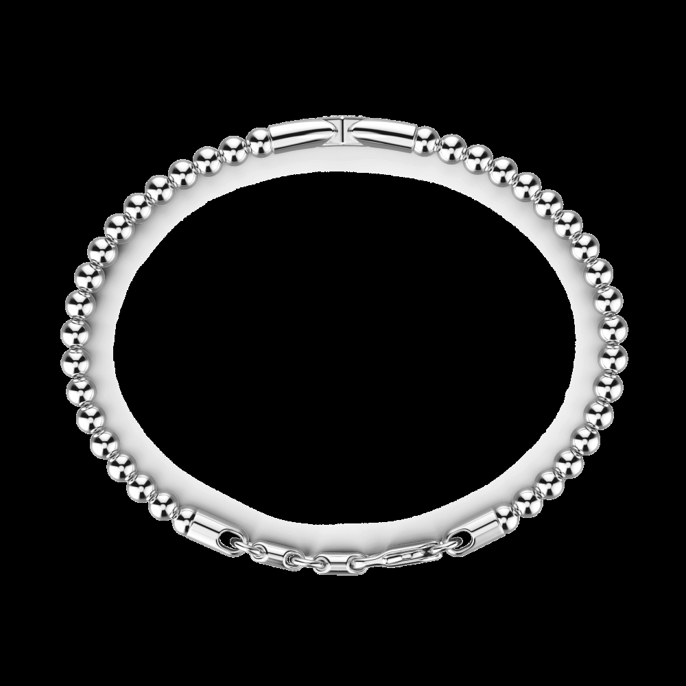 Zancan Bracciale Zancan morbido con sfere in argento e targa con pietre Promozione Limitata