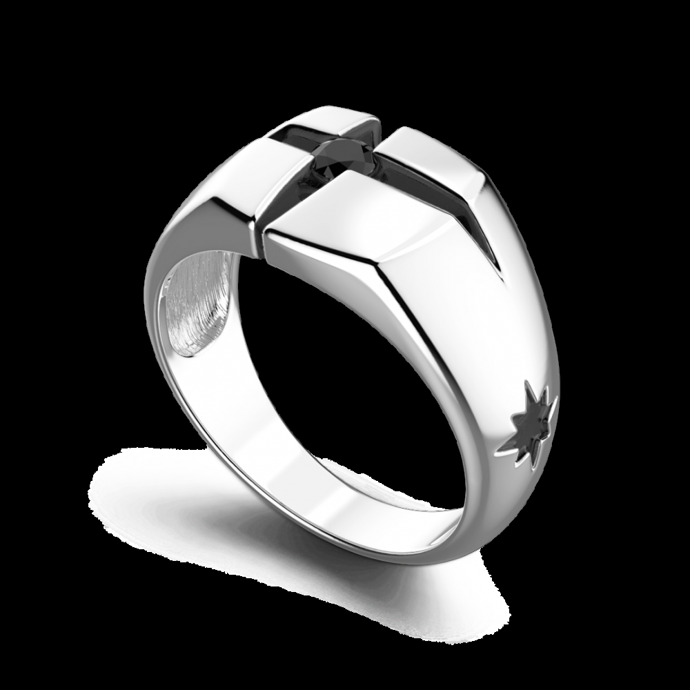 Zancan Anello Zancan in argento con pietra nera Shopping Online