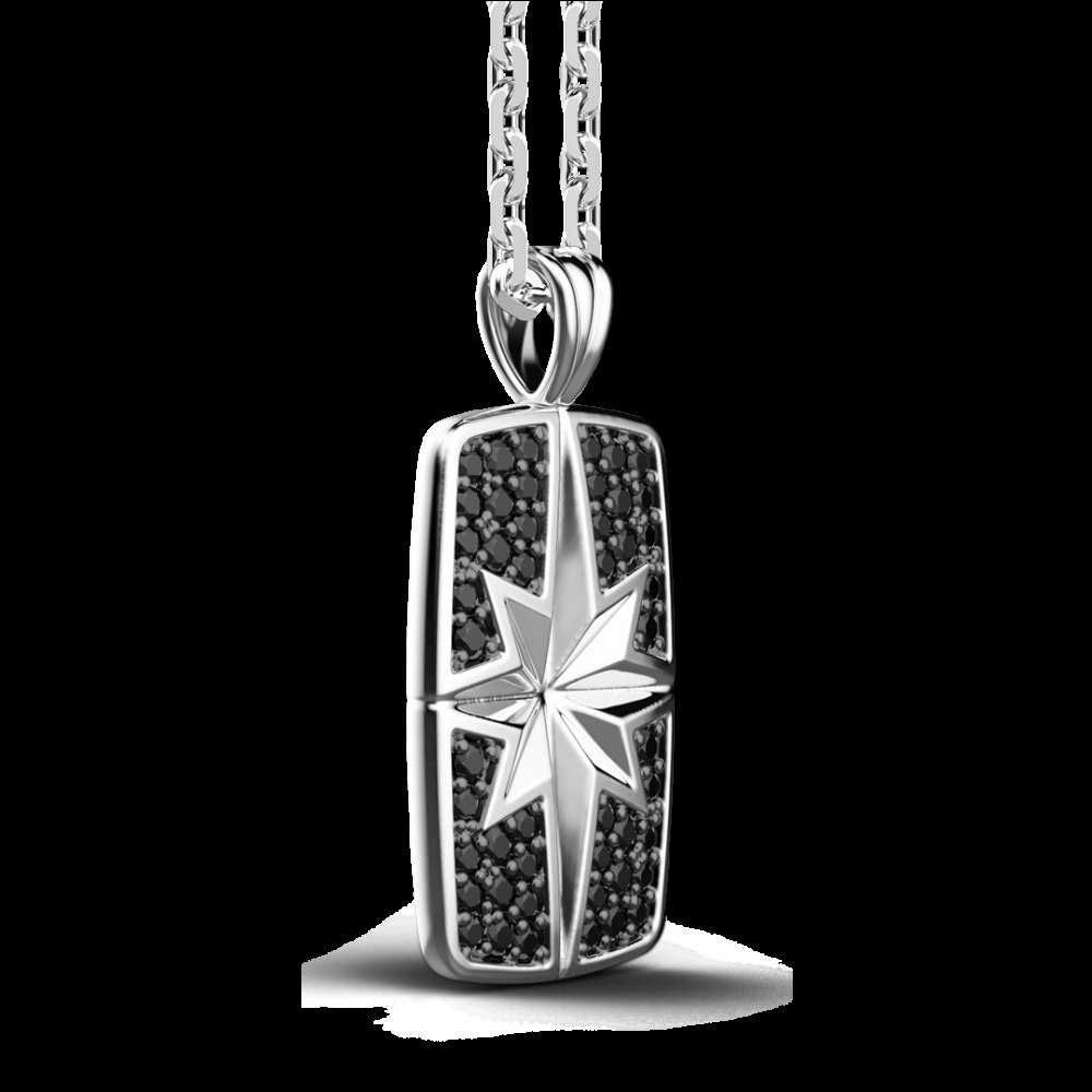 Zancan Collana Zancan in argento a targa con pietre nere Novità