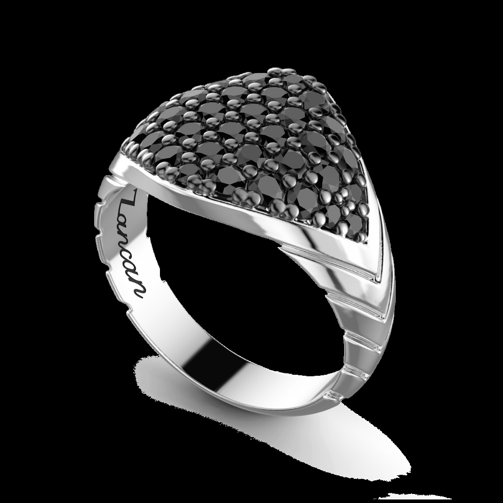 Zancan Anello Zancan in argento con pietre nere Offerte