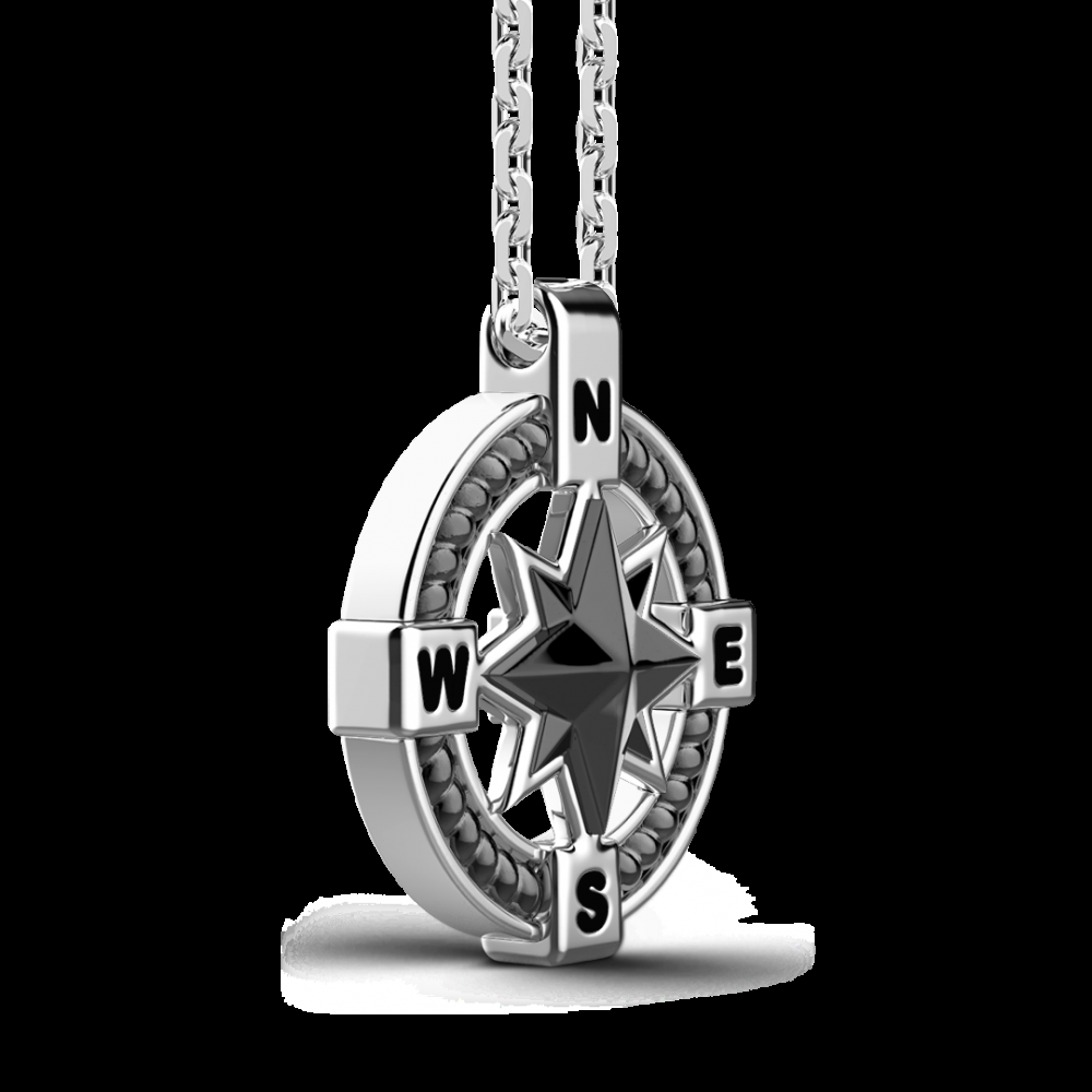 Zancan Collana Zancan in argento con pendente a rosa dei venti in ceramica Hotsell