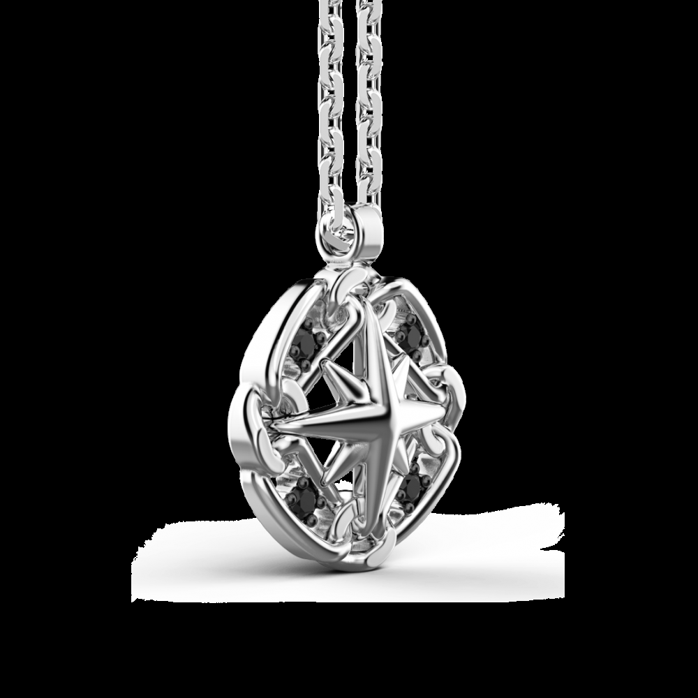 Zancan Collana Zancan in argento con pendente a rosa dei venti Saldi Di Fabbrica