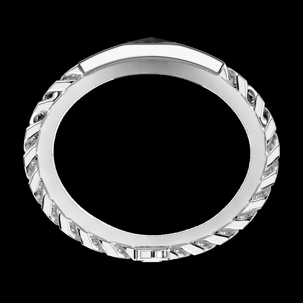 Zancan Bracciale Zancan in argento con maglia grumette e targa con rosa dei venti in ceramica Nuova