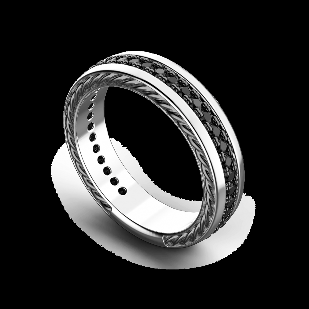 Zancan Anello a fede Zancan in argento con pietre nere 2025