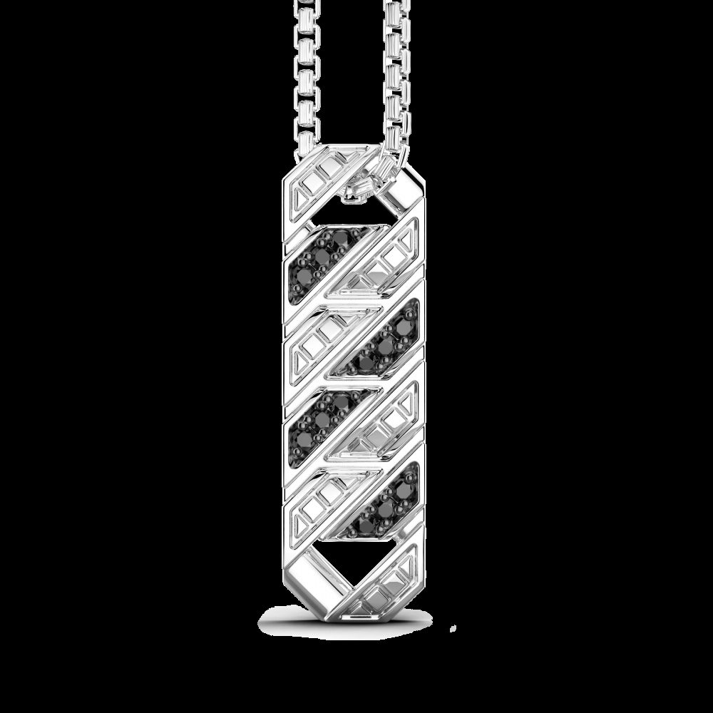 Zancan Collana Zancan in argento con pendente a targa e pietre