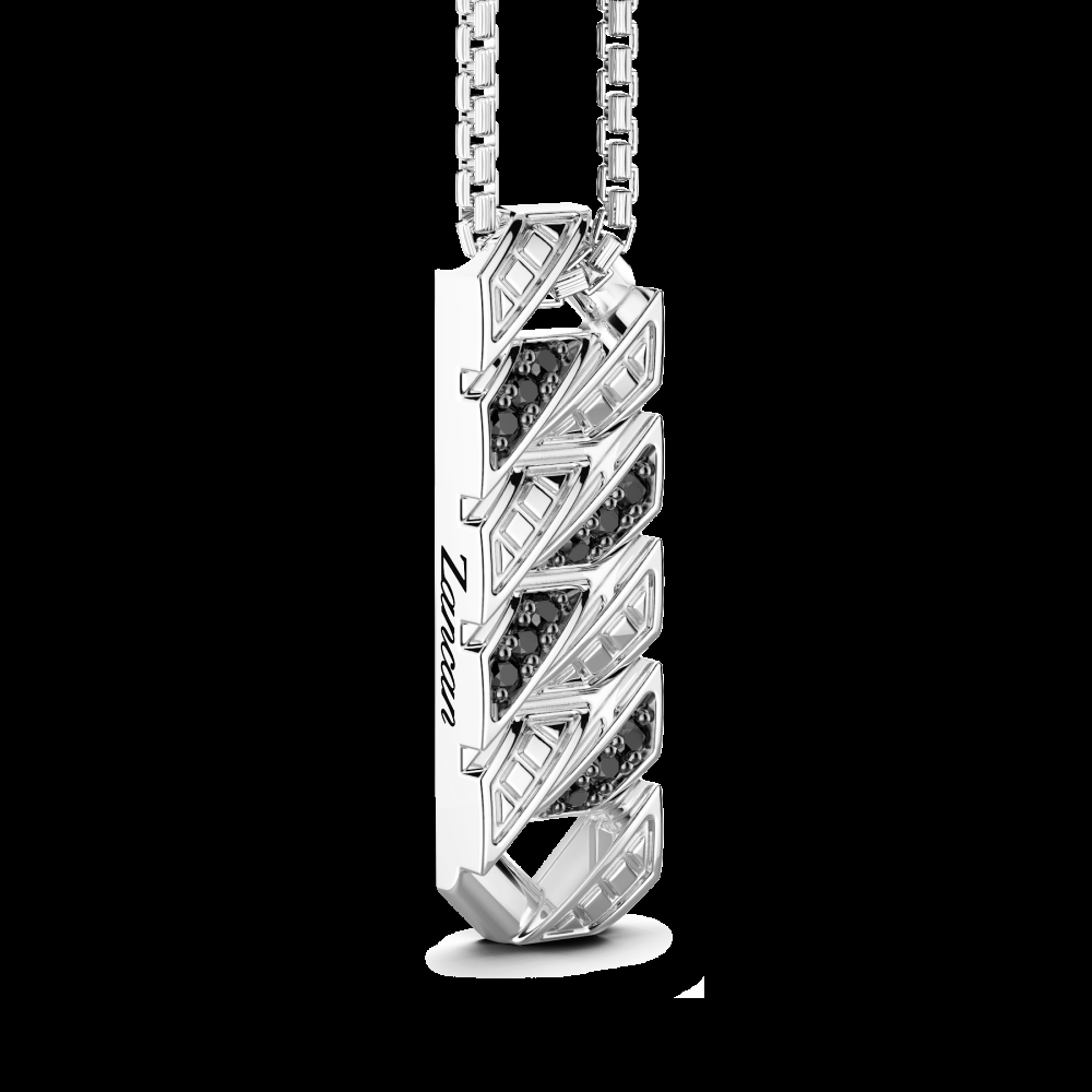 Zancan Collana Zancan in argento con pendente a targa e pietre Italia