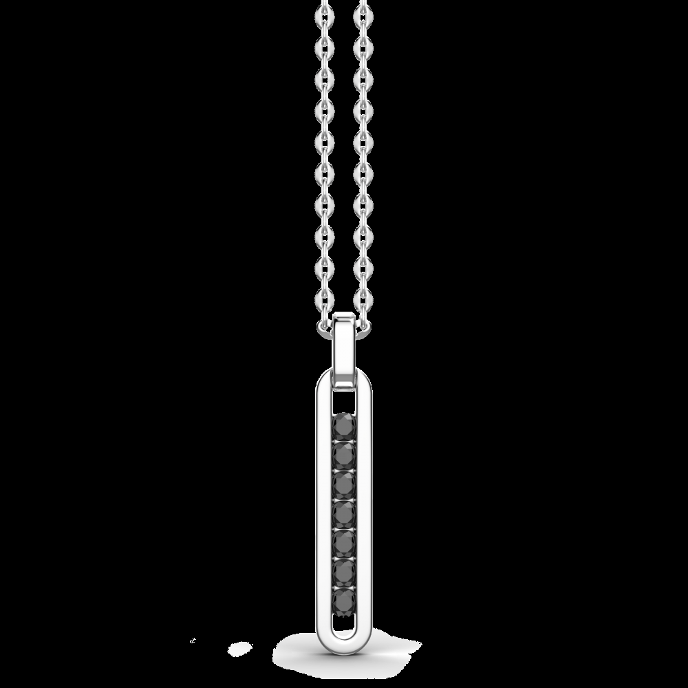 Zancan Collana Zancan in argento con pendente a targa e pietre nere Qualità