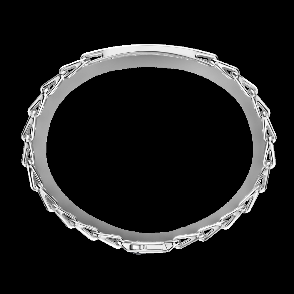 Zancan Bracciale Zancan in argento con targa e pietre nere Sottocosto