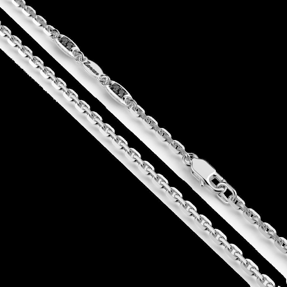 Zancan Collana Zancan in argento con pendente a croce e pietre nere Presa
