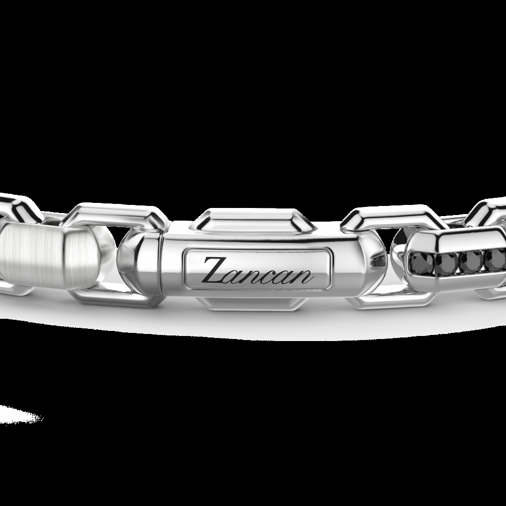 Zancan Bracciale solo maglia Zancan in argento con pietre nere Economico