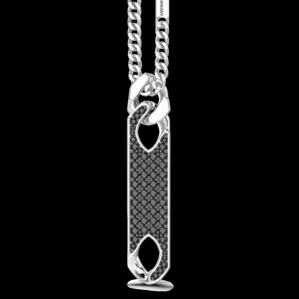 Zancan Collana Zancan in argento con pendente a targa e pietre