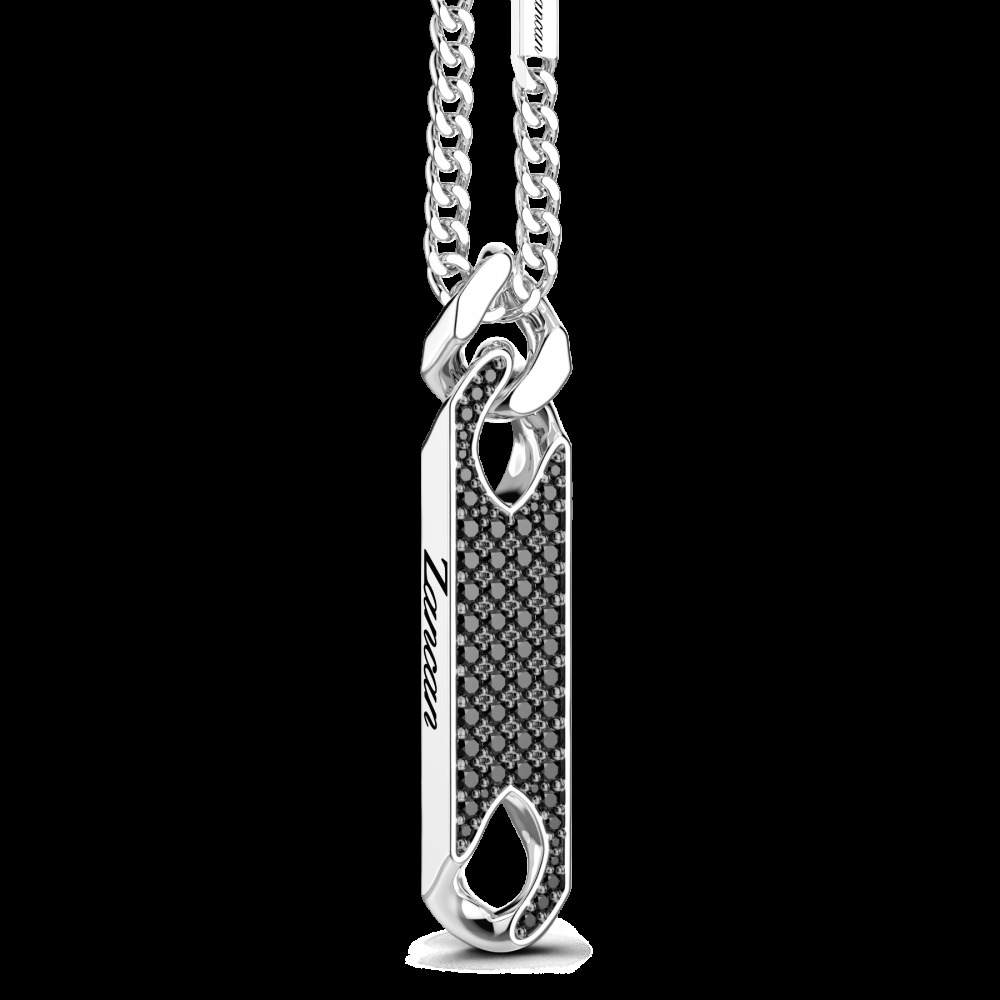 Zancan Collana Zancan in argento con pendente a targa e pietre Outlet