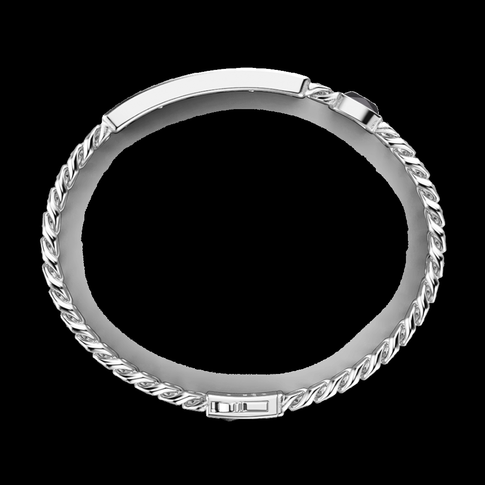 Zancan Bracciale a grumetta Zancan con targa e pietra nera Vendita Calda