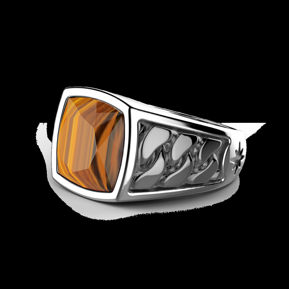 Zancan Anello Zancan in argento con pietra occhio di tigre Saldi Di Fabbrica
