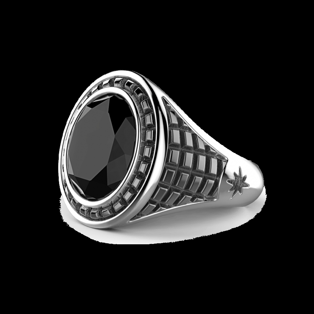 Zancan Anello Zancan in argento con pietra nera Shopping online