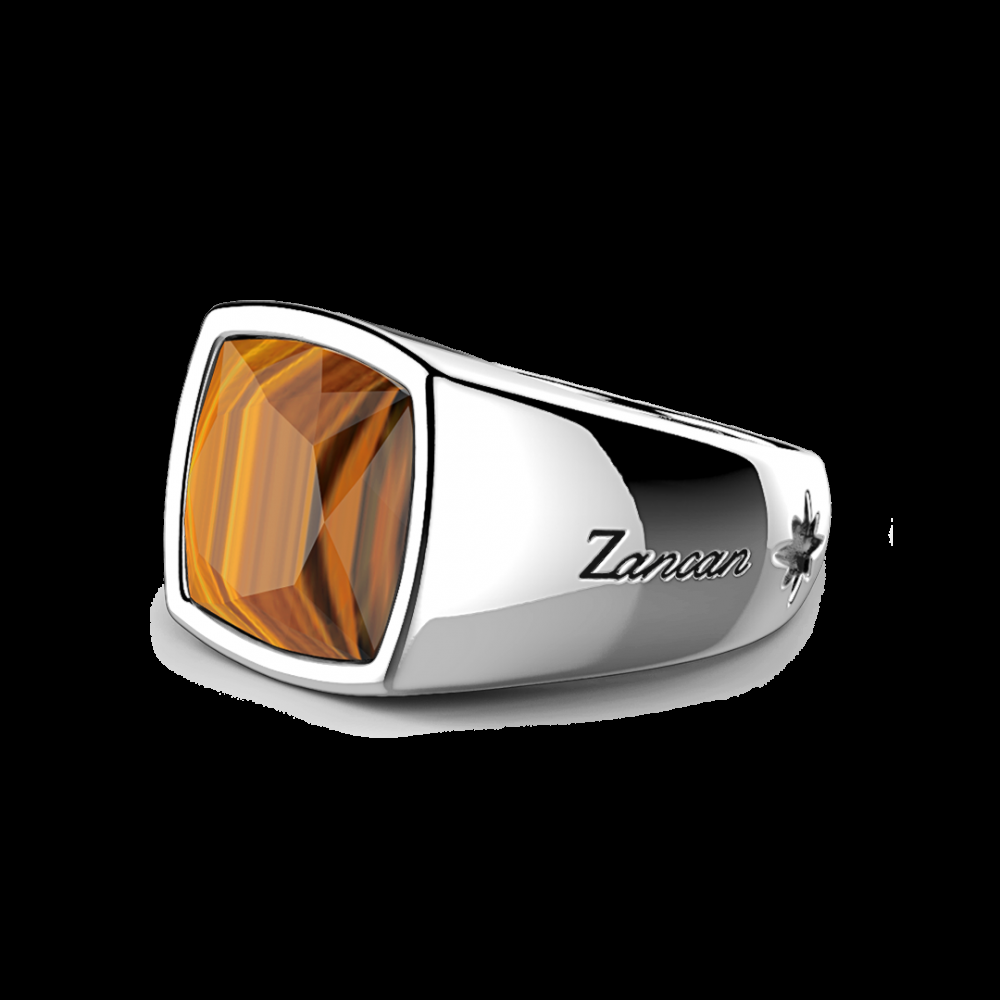 Zancan Anello Zancan in argento con pietra occhio di tigre 2025