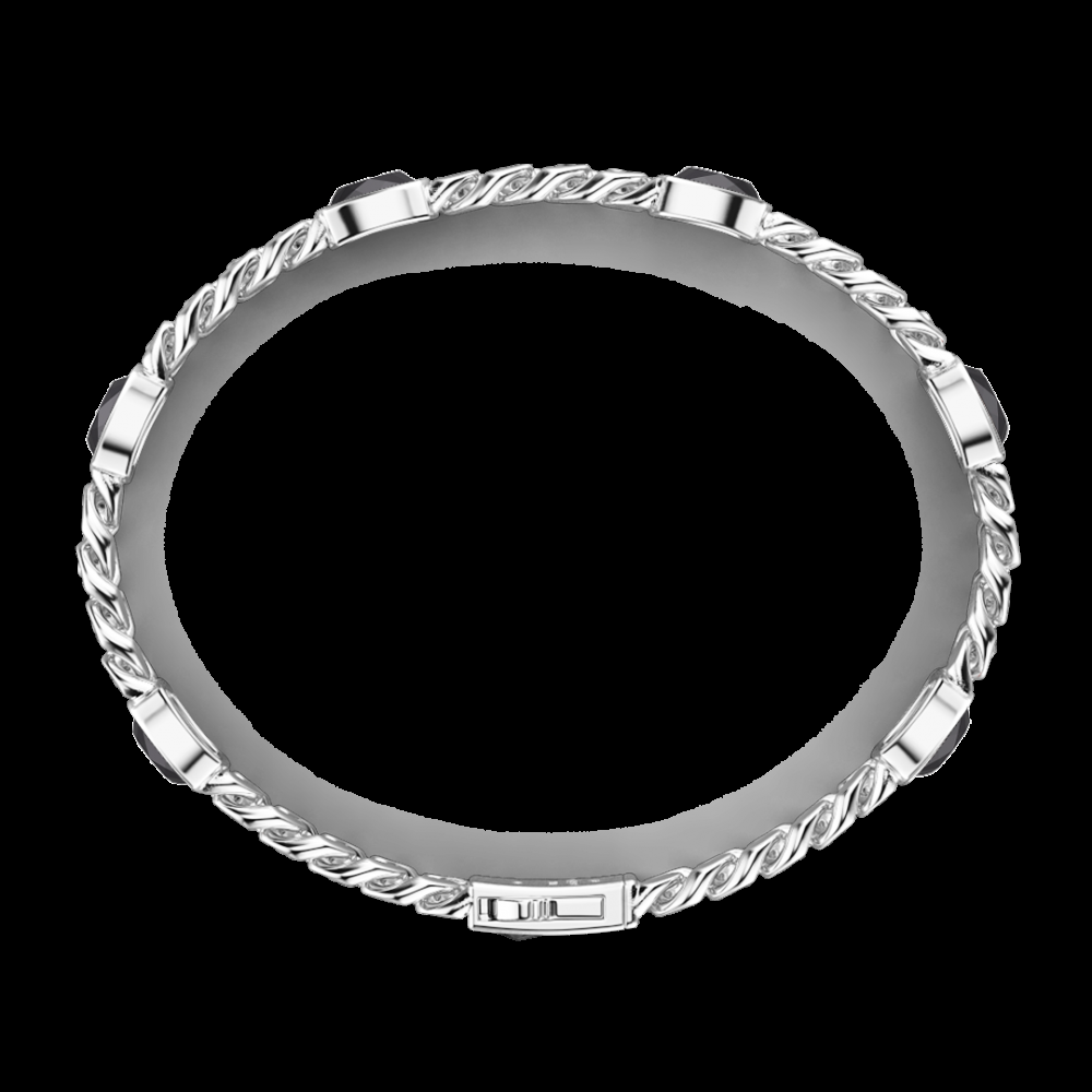 Zancan Bracciale a grumette Zancan in argento con pietre nere Online Outlet