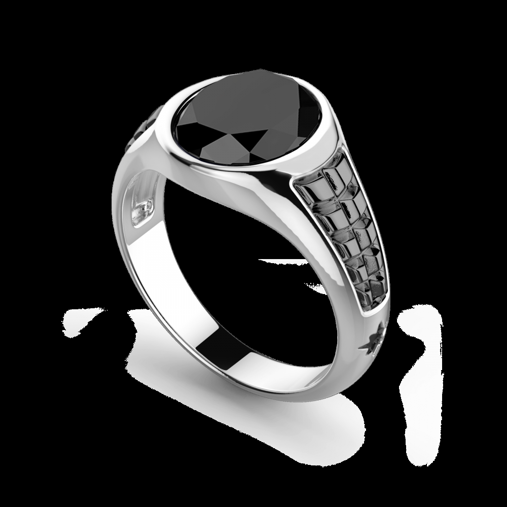 Zancan Anello chevalier Zancan in argento con pietra onice ovale Qualità Garantita