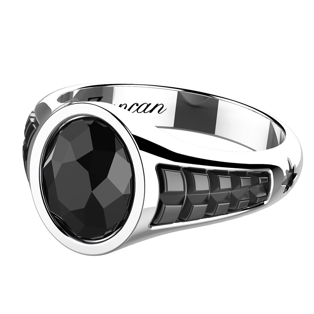 Zancan Anello chevalier Zancan in argento con pietra onice ovale Qualità Garantita