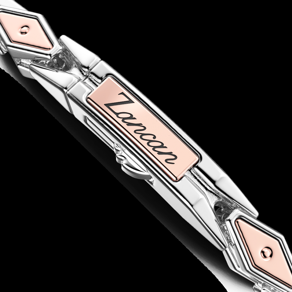 Zancan Bracciale da uomo Zancan in argento e oro rosa Consegna Veloce