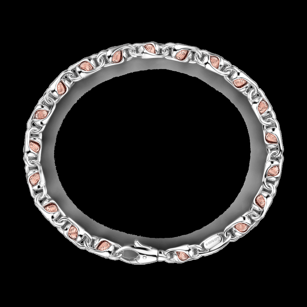 Zancan Bracciale da uomo Zancan catena in argento e oro rosa Convenienza
