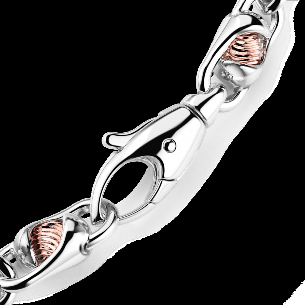 Zancan Bracciale da uomo Zancan catena in argento e oro rosa Convenienza