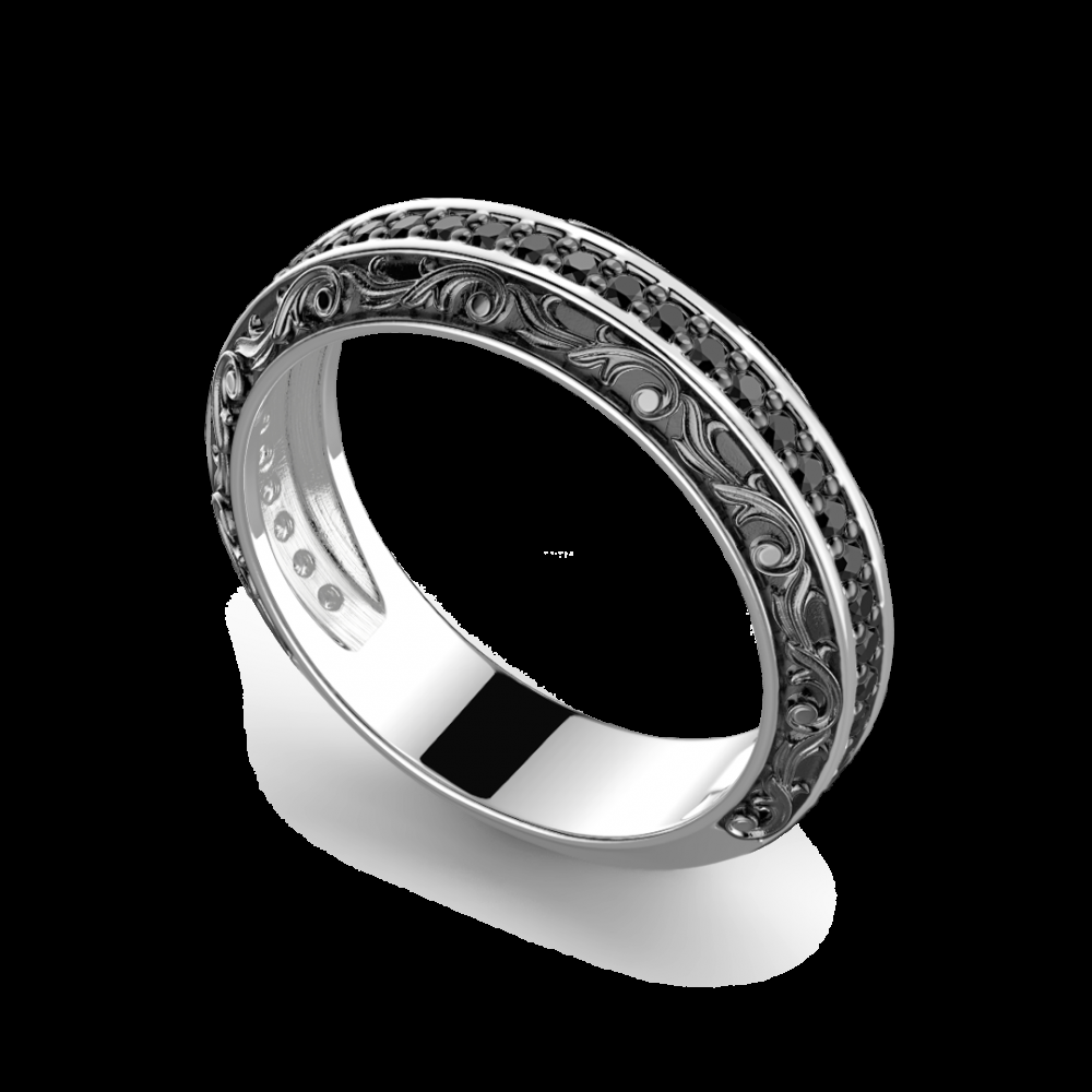 Zancan Anello Zancan in argento a fede con pietre nere In Vendita